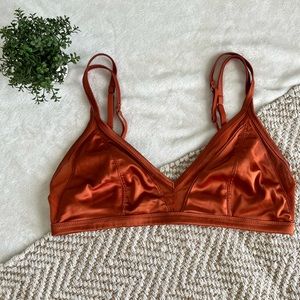 Aerie Bronze bralette,bra, bandeau, double strapped size large amazing condition